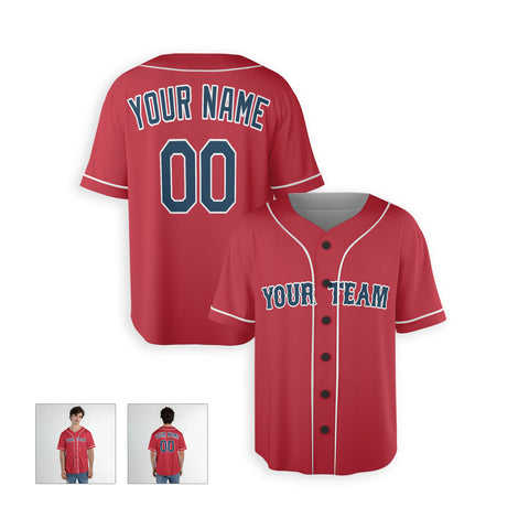 Personalized Boston Fan Red Baseball Jersey – Alternate Style Custom Name & Number