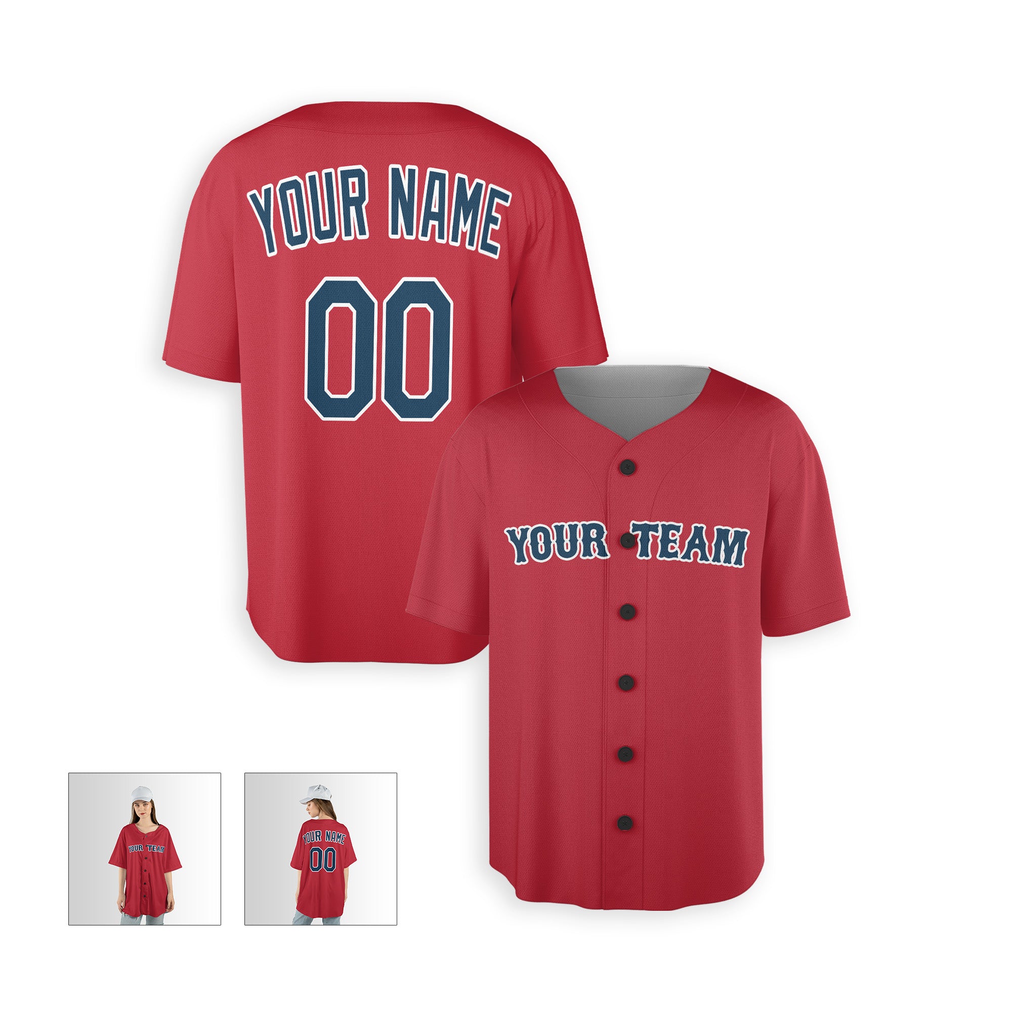 Personalized Boston Fan Red Baseball Jersey – Alternate Style Custom Name & Number