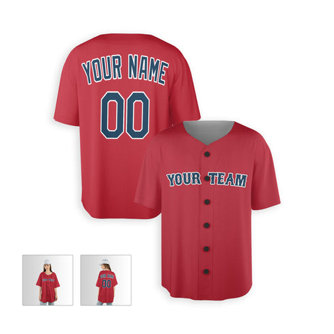 Personalized Boston Fan Red Baseball Jersey – Alternate Style Custom Name & Number