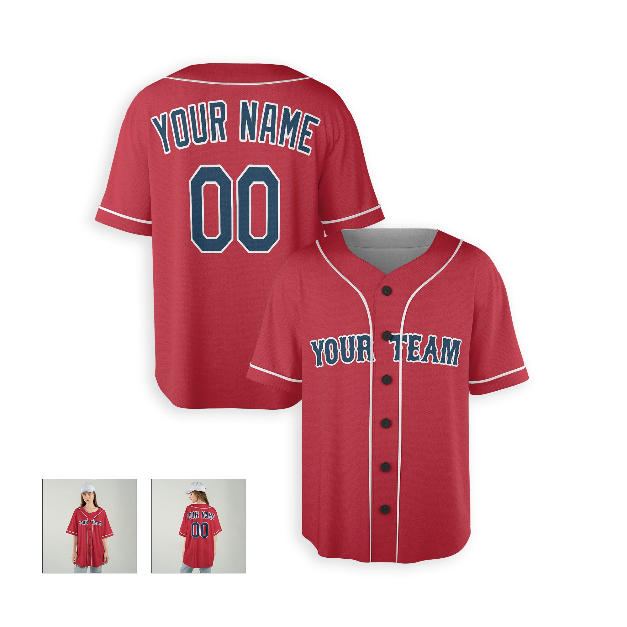 Personalized Boston Fan Red Baseball Jersey – Alternate Style Custom Name & Number