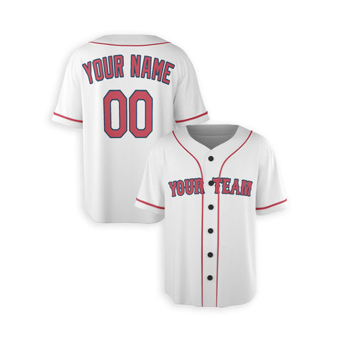 Personalized Boston Fan White Baseball Jersey – Alternate Style Custom Name & Number
