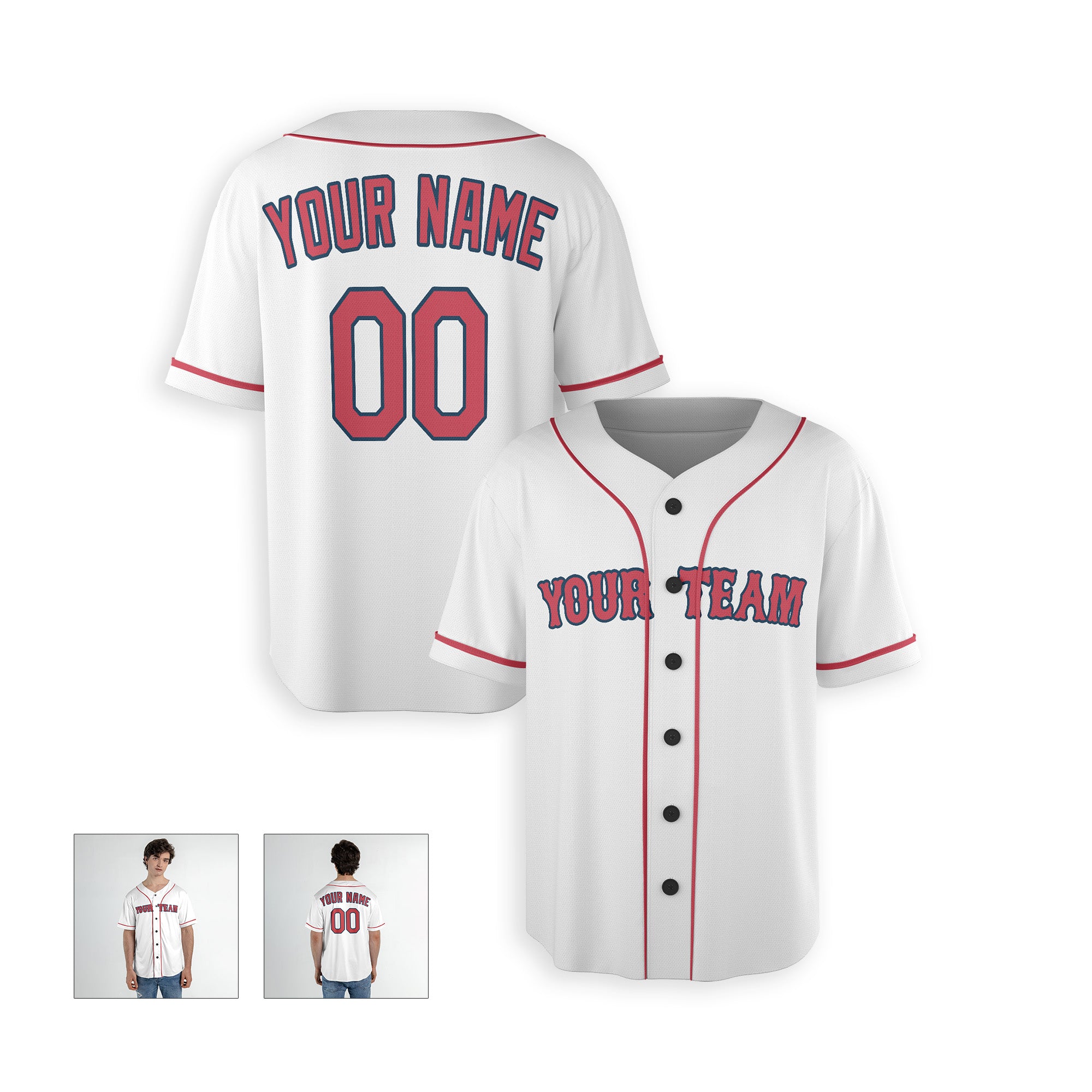 Personalized Boston Fan White Baseball Jersey – Alternate Style Custom Name & Number