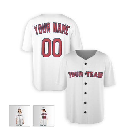 Personalized Boston Fan White Baseball Jersey – Alternate Style Custom Name & Number