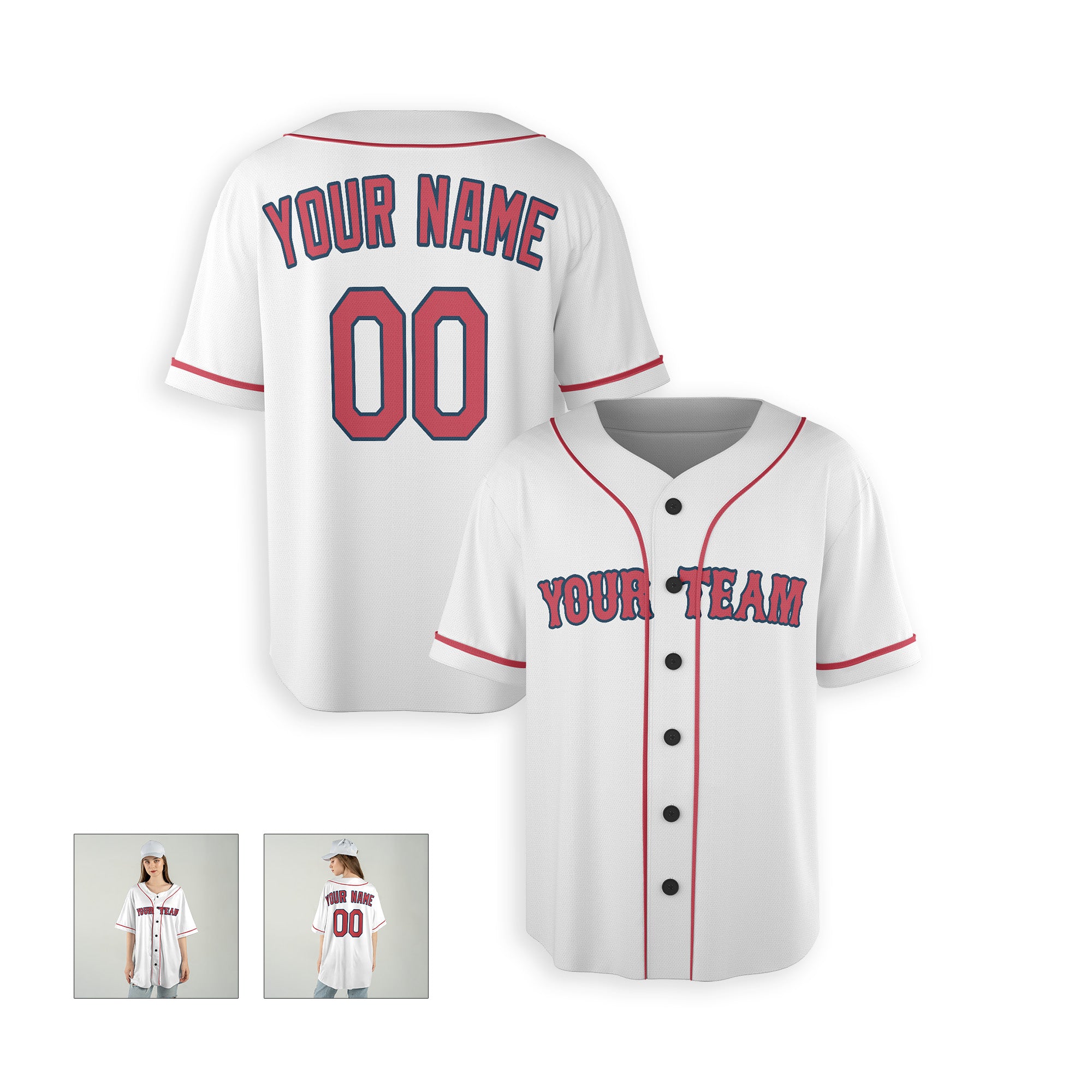 Personalized Boston Fan White Baseball Jersey – Alternate Style Custom Name & Number