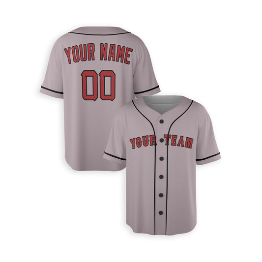 Personalized Boston Fan Gray Baseball Jersey – Away Style Custom Name & Number
