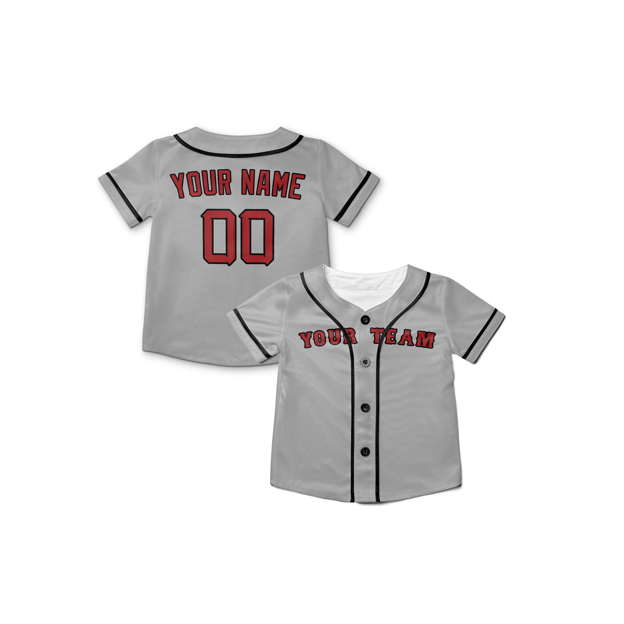 Personalized Boston Fan Gray Baseball Jersey – Away Style Custom Name & Number