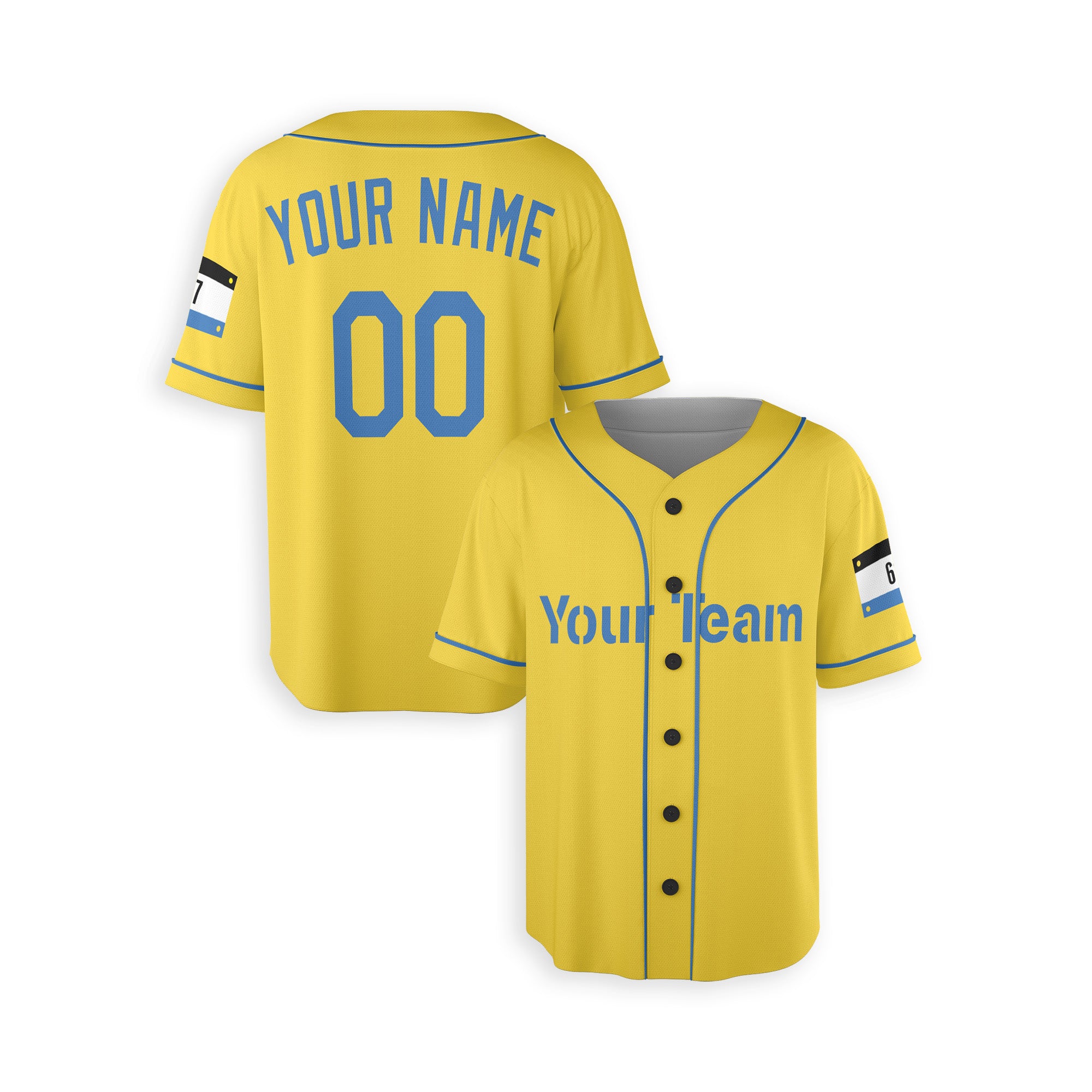 Personalized Boston Fan Yellow Baseball Jersey – City Style Custom Name & Number