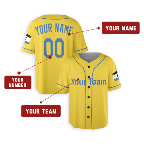 Personalized Boston Fan Yellow Baseball Jersey – City Style Custom Name & Number