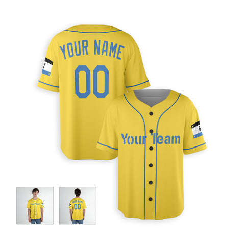 Personalized Boston Fan Yellow Baseball Jersey – City Style Custom Name & Number