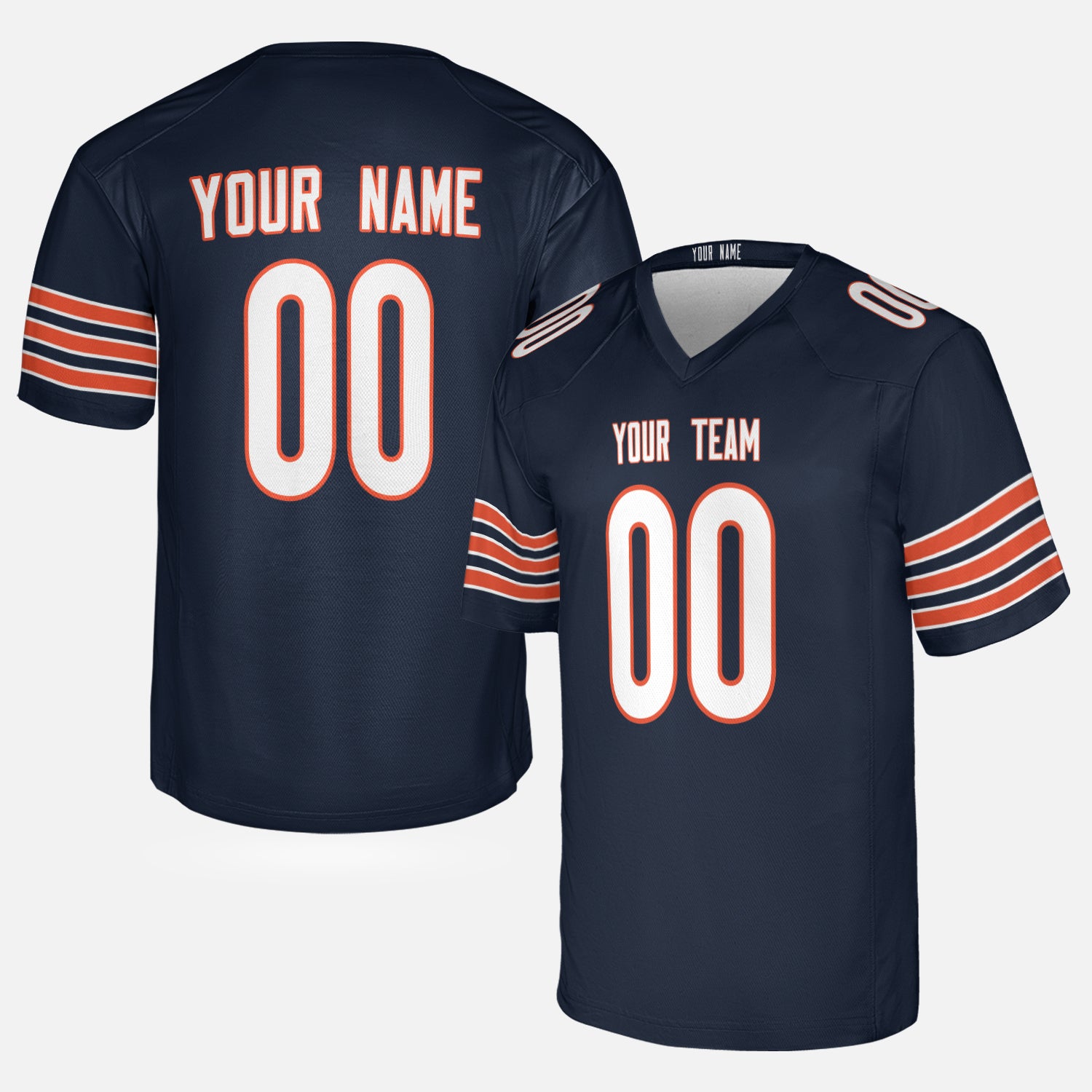 Personalized Chicago Fan Navy Football Jersey – Custom Name & Number