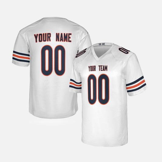 Personalized Chicago Fan White Football Jersey – Custom Name & Number