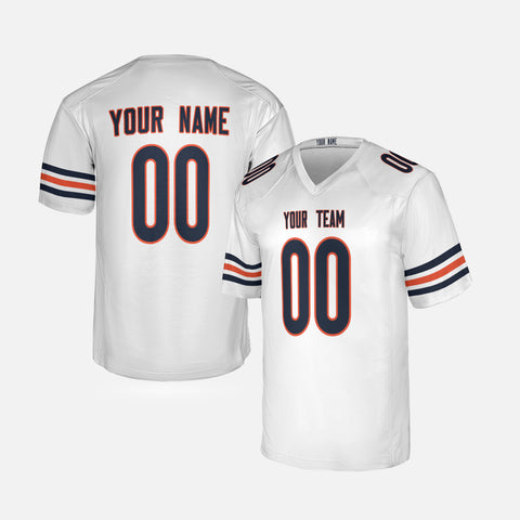 Personalized Chicago Fan White Football Jersey – Custom Name & Number