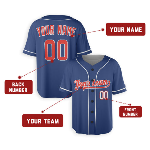Personalized Chicago North Side Fan Blue Baseball Jersey – Alternate Style Custom Name & Number