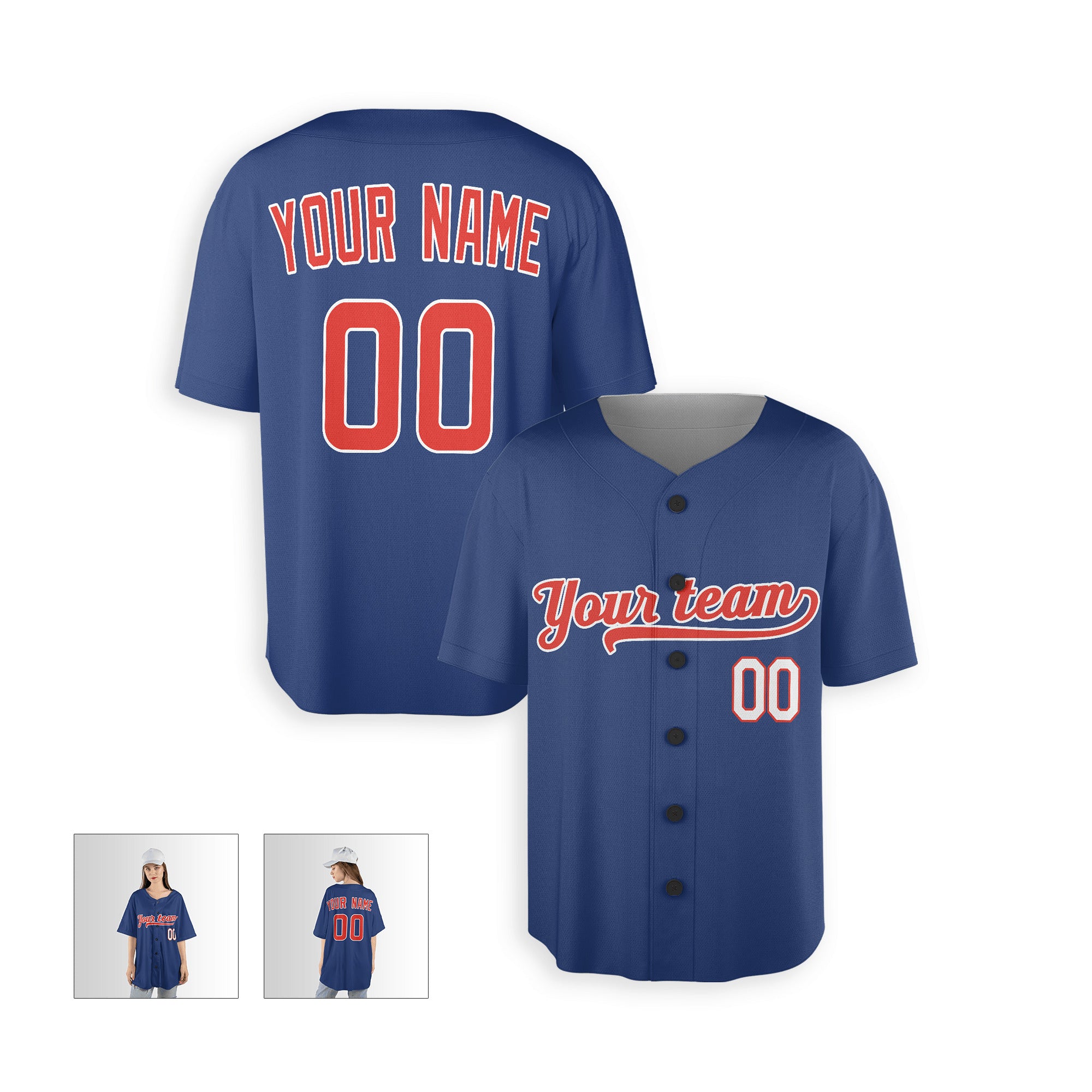 Personalized Chicago North Side Fan Blue Baseball Jersey – Alternate Style Custom Name & Number