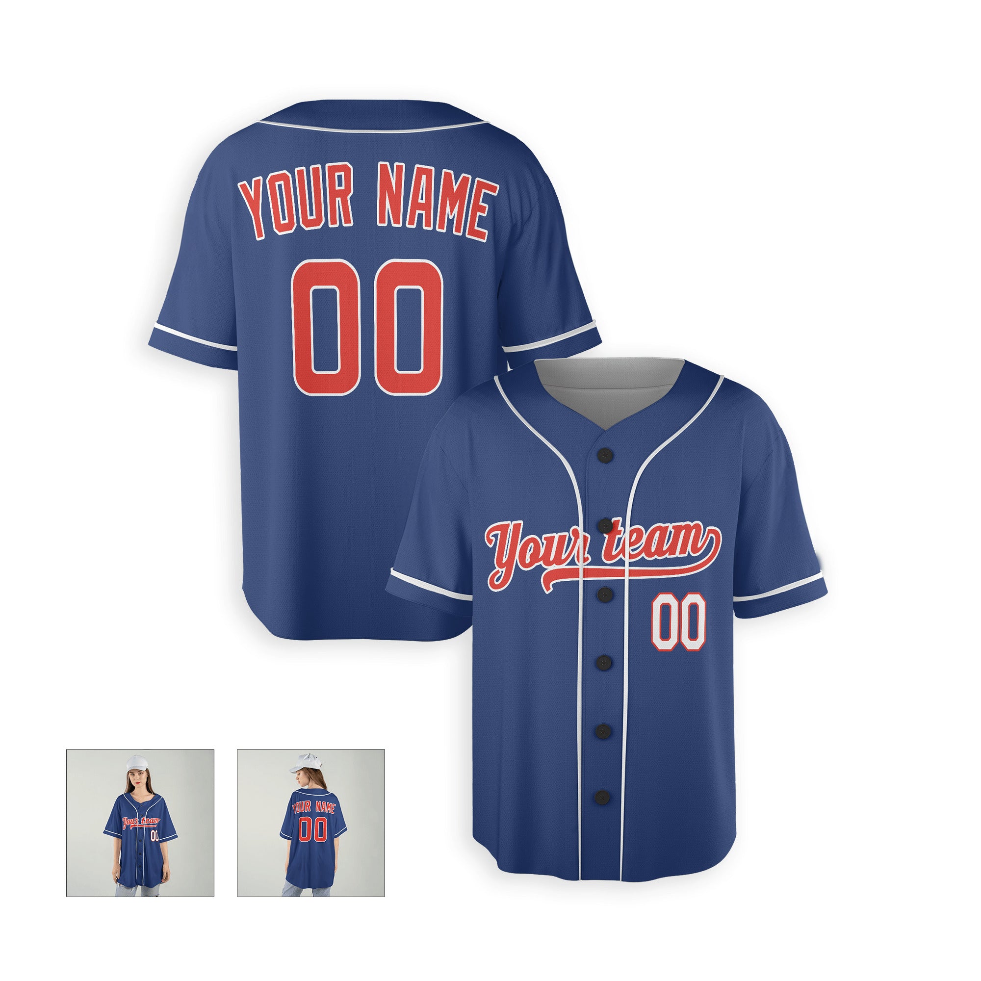 Personalized Chicago North Side Fan Blue Baseball Jersey – Alternate Style Custom Name & Number
