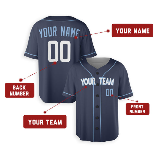 Personalized Chicago North Side Fan Blue Baseball Jersey – City Style Custom Name & Number
