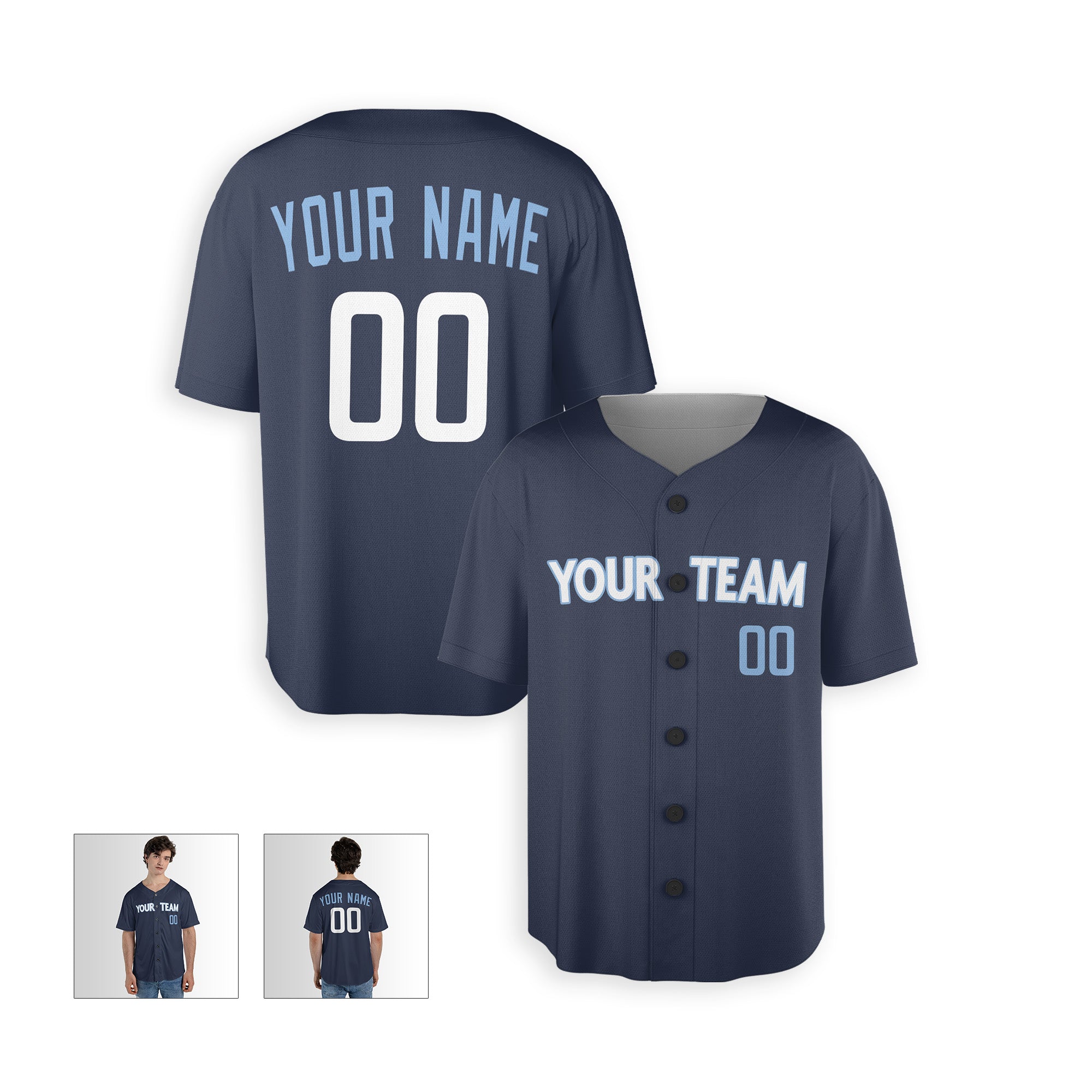 Personalized Chicago North Side Fan Blue Baseball Jersey – City Style Custom Name & Number