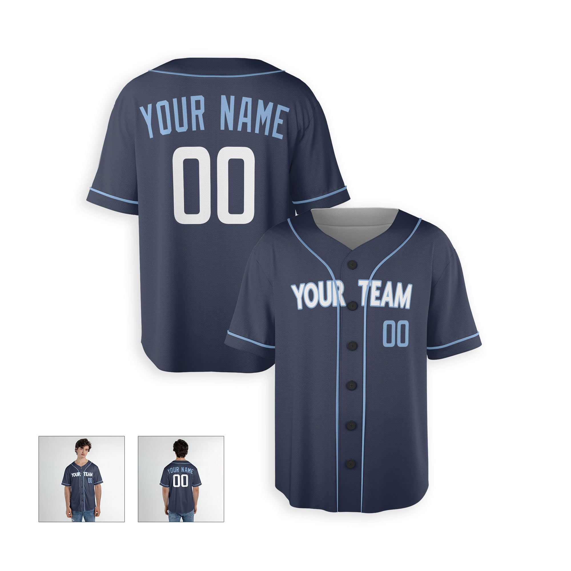 Personalized Chicago North Side Fan Blue Baseball Jersey – City Style Custom Name & Number