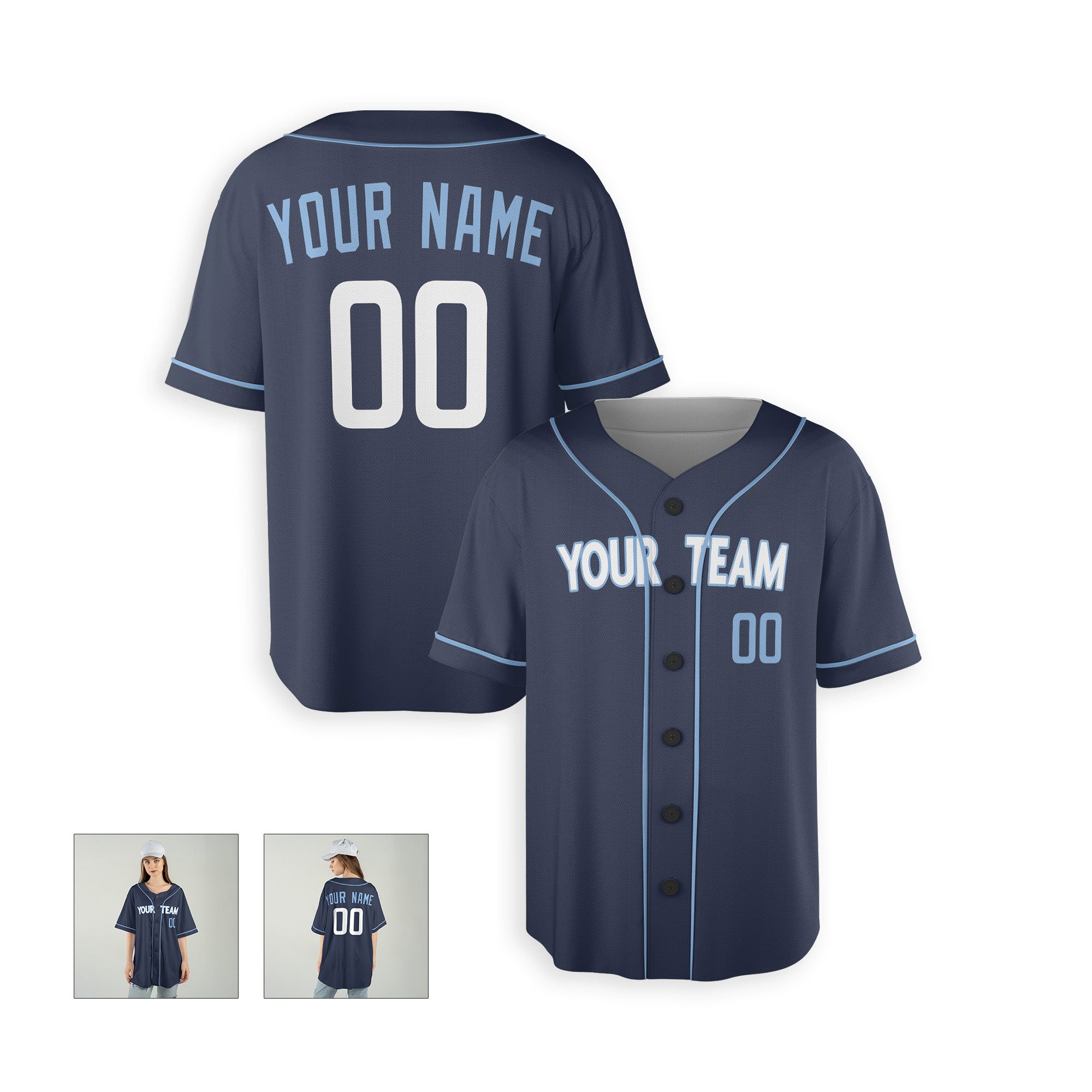 Personalized Chicago North Side Fan Blue Baseball Jersey – City Style Custom Name & Number
