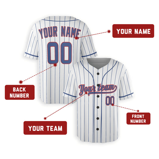 Personalized Chicago North Side Fan White Baseball Jersey – Home Style Custom Name & Number