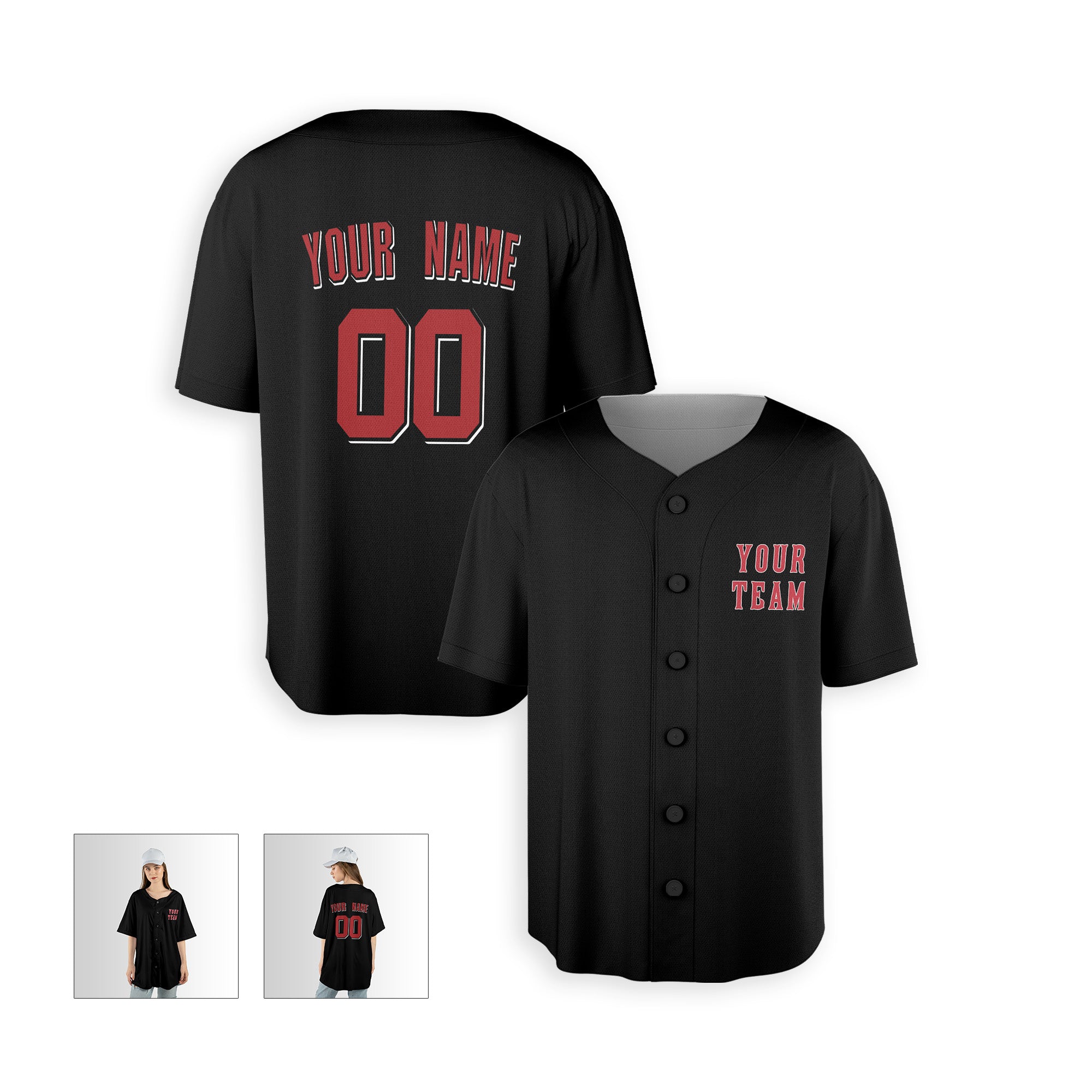 Personalized Cincinnati Fan Black Baseball Jersey – Heritage Style Custom Name & Number