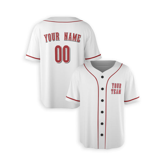 Personalized Cincinnati Fan White Baseball Jersey – Home Style Custom Name & Number