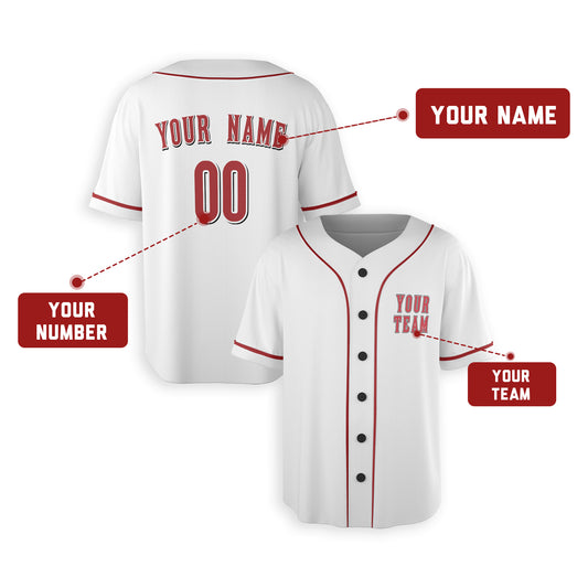Personalized Cincinnati Fan White Baseball Jersey – Home Style Custom Name & Number