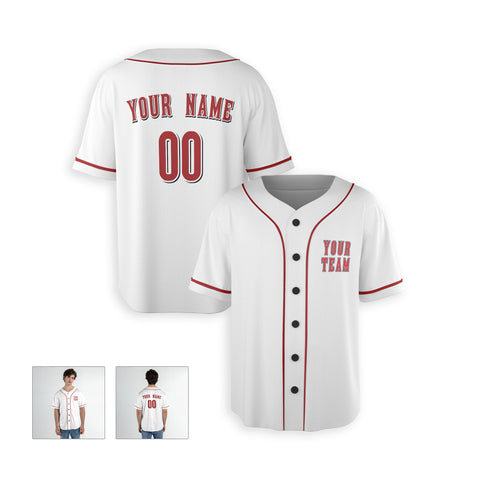 Personalized Cincinnati Fan White Baseball Jersey – Home Style Custom Name & Number
