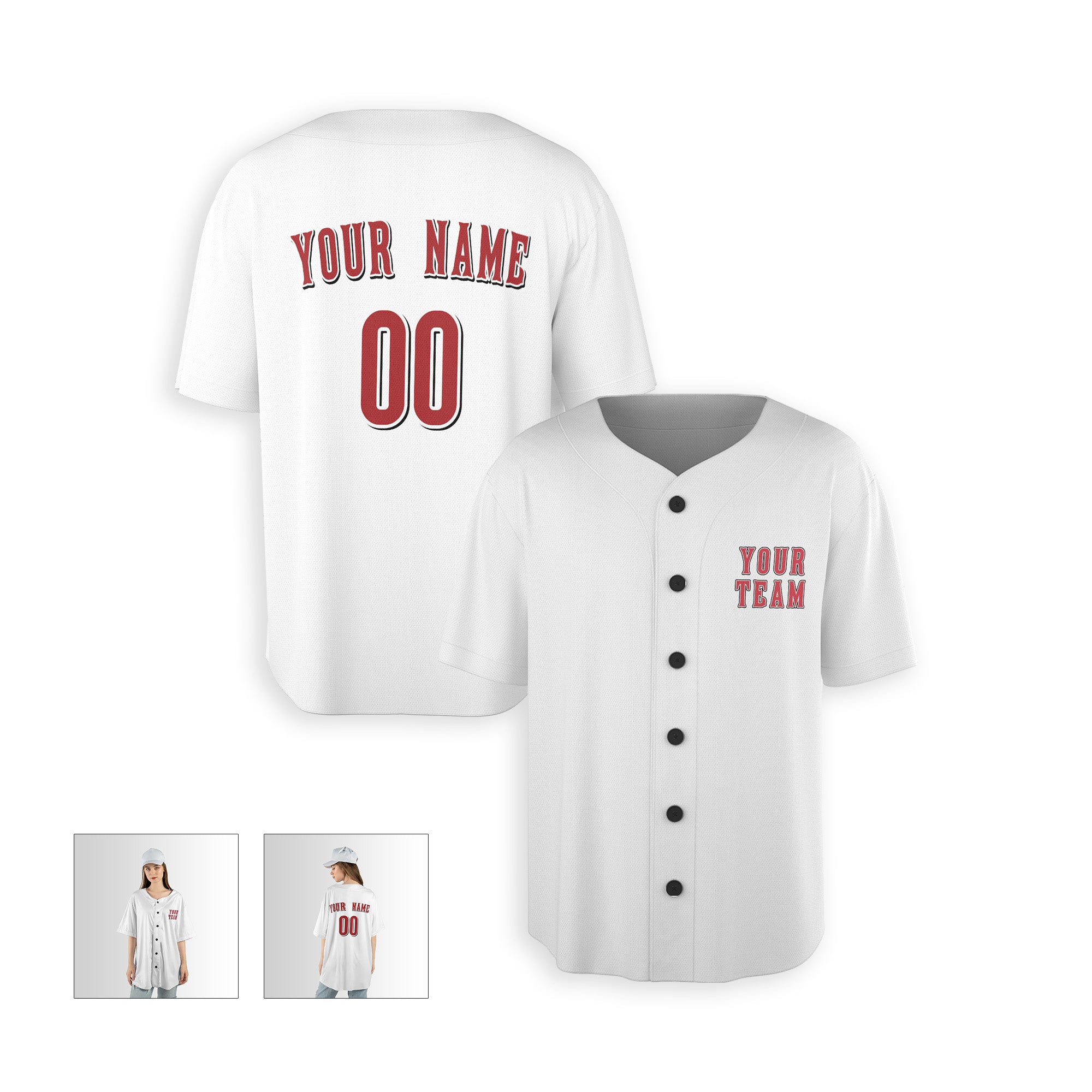 Personalized Cincinnati Fan White Baseball Jersey – Home Style Custom Name & Number
