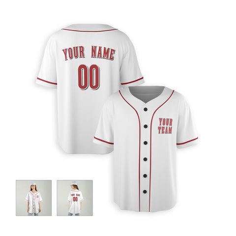 Personalized Cincinnati Fan White Baseball Jersey – Home Style Custom Name & Number