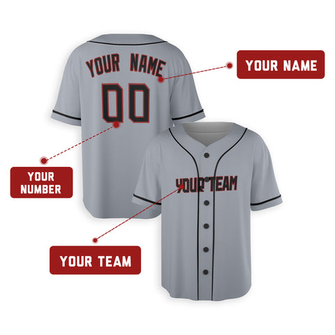 Personalized Cleveland Fan Gray Baseball Jersey – Road Style Custom Name & Number