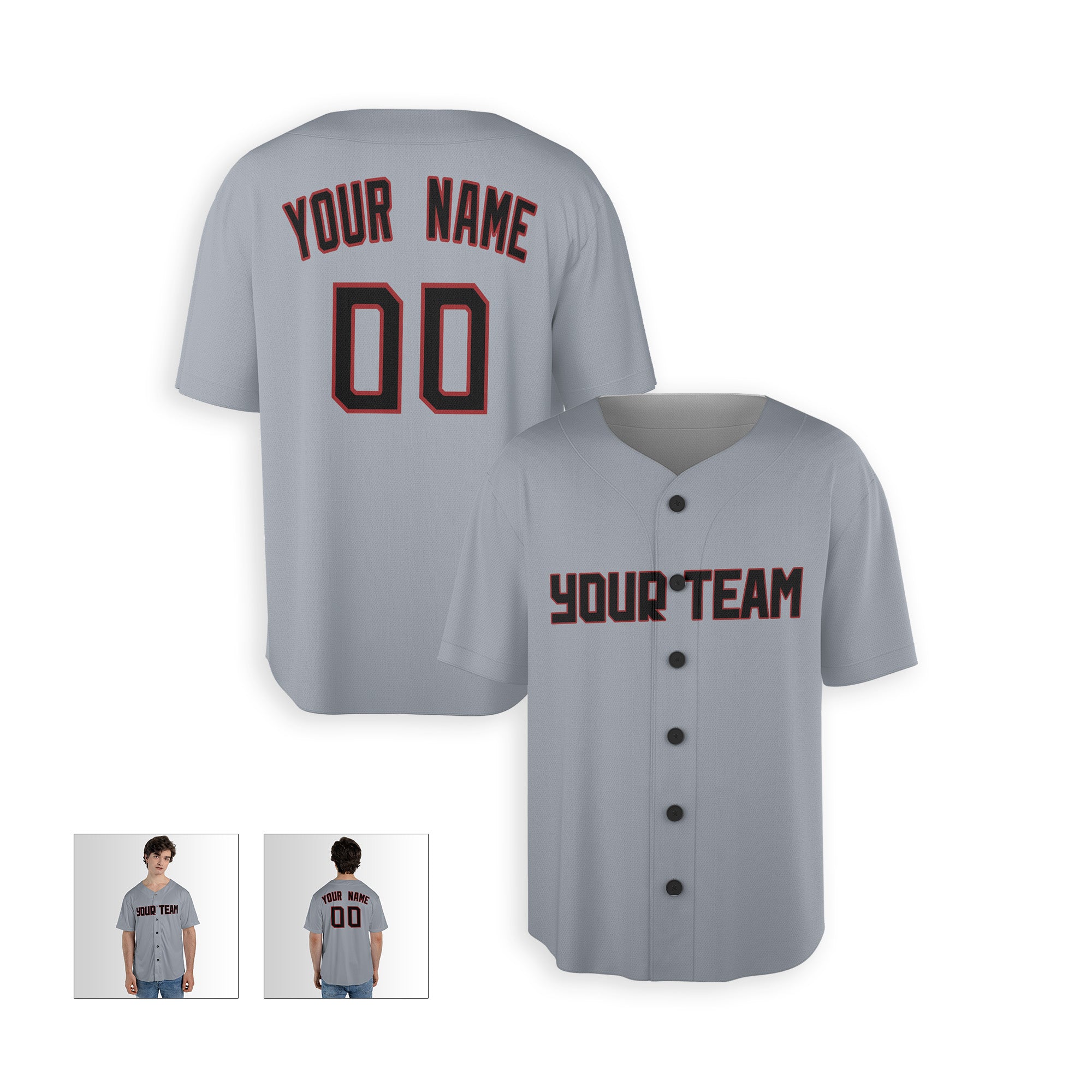 Personalized Cleveland Fan Gray Baseball Jersey – Road Style Custom Name & Number