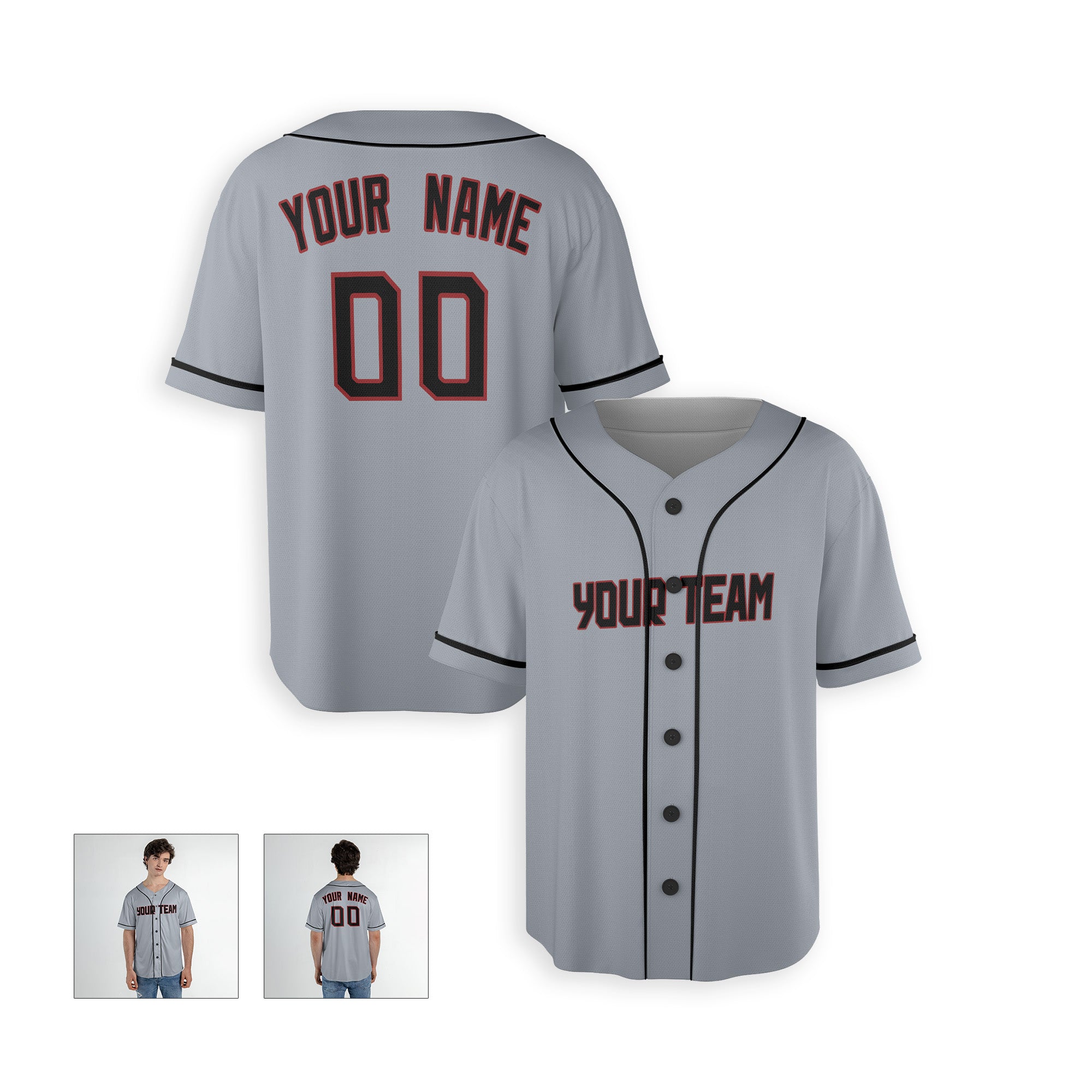Personalized Cleveland Fan Gray Baseball Jersey – Road Style Custom Name & Number