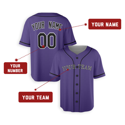 Personalized Colorado Fan Purple Baseball Jersey – Alternate Style Custom Name & Number