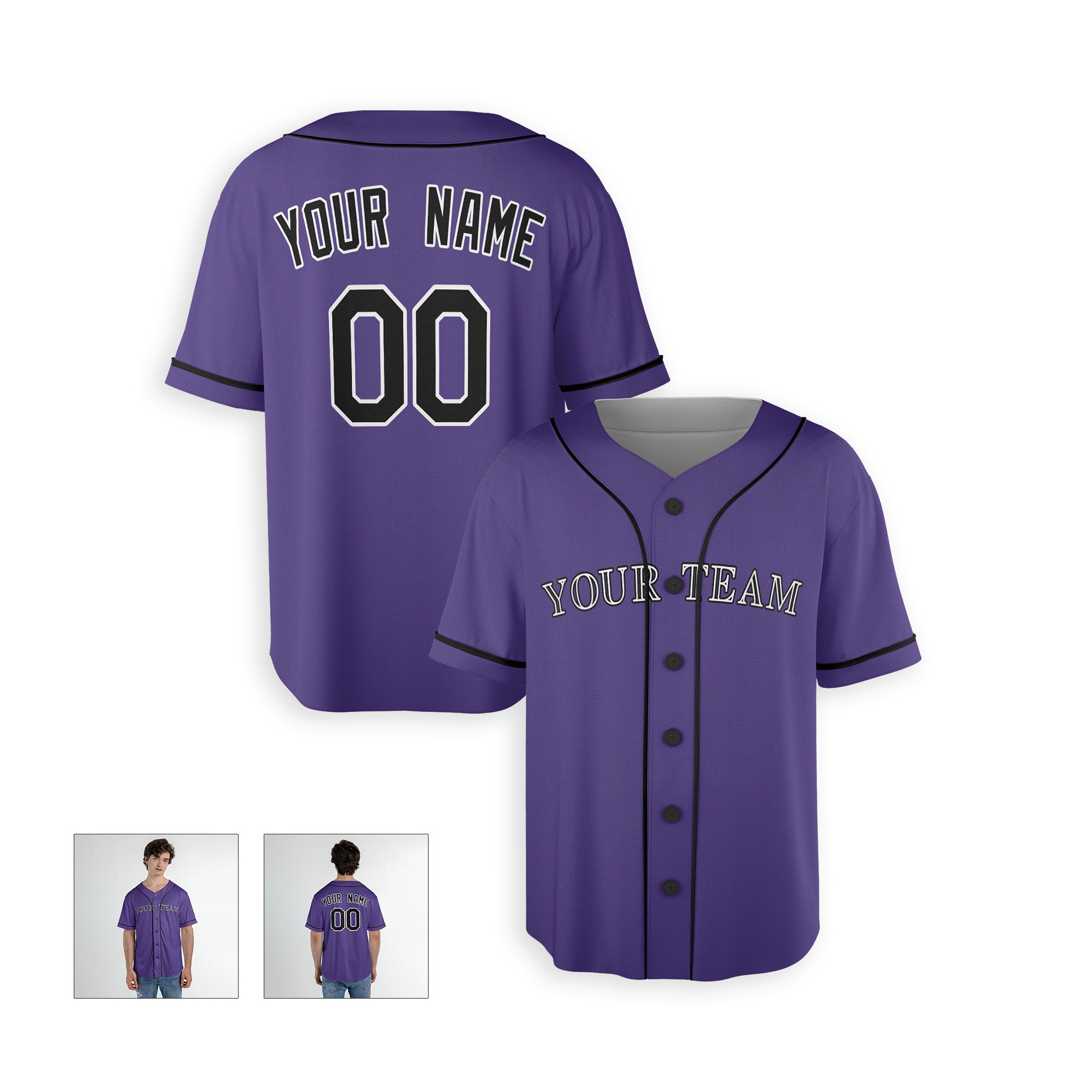 Personalized Colorado Fan Purple Baseball Jersey – Alternate Style Custom Name & Number