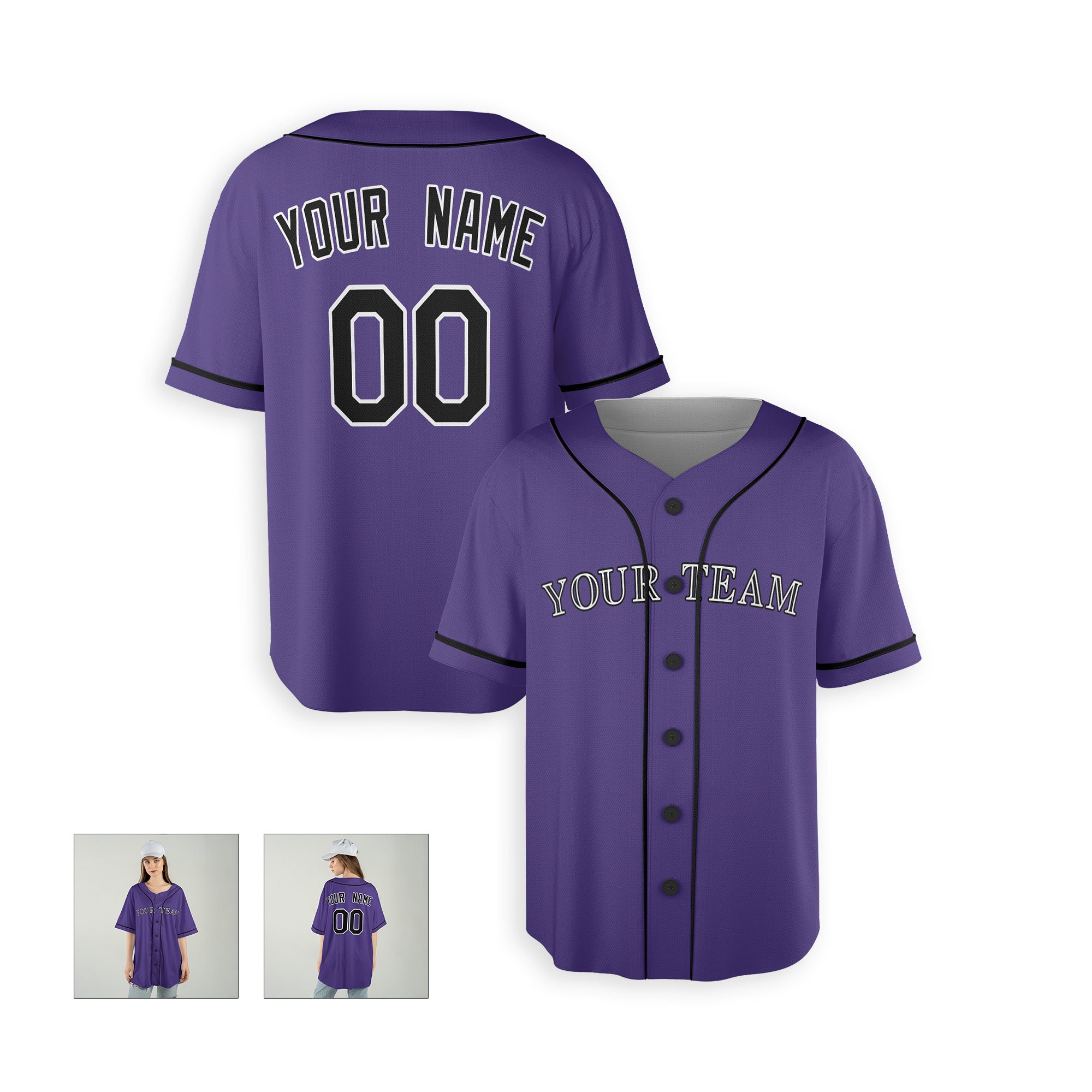 Personalized Colorado Fan Purple Baseball Jersey – Alternate Style Custom Name & Number