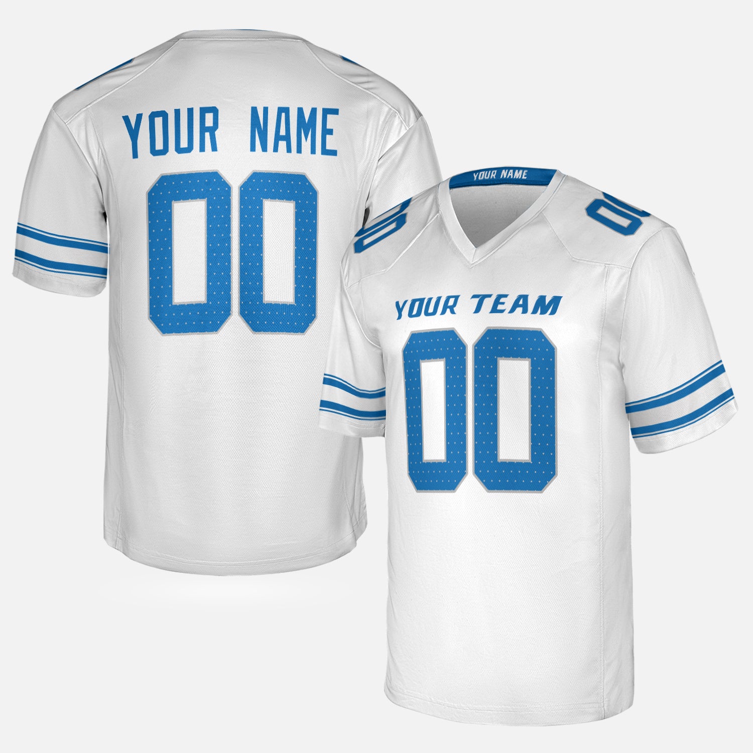 Personalized Detroit Fan White Football Jersey – Custom Name & Number