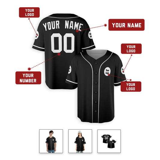 Personalized Detroit Fan Black Baseball Jersey – Alternate Style Custom Name & Number