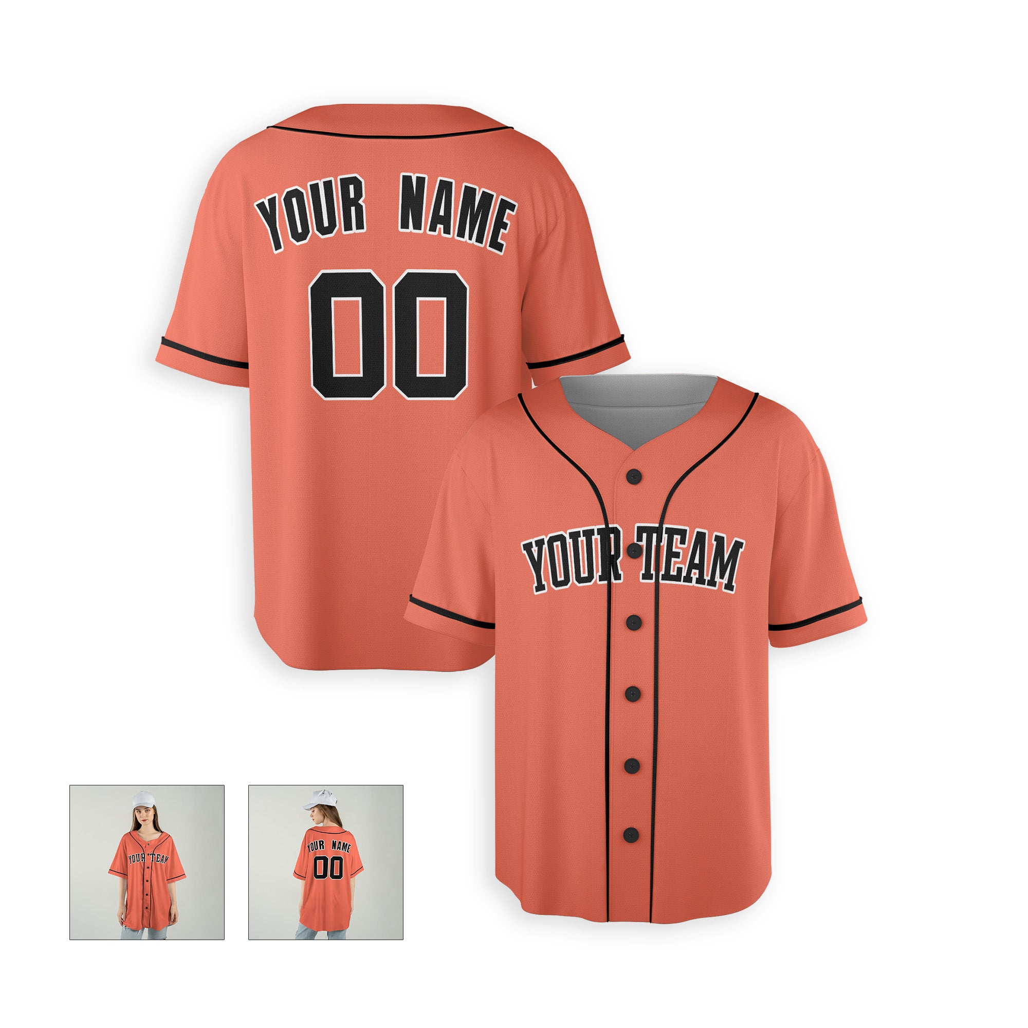 Personalized Detroit Fan Orange Baseball Jersey – Heritage Style Custom Name & Number