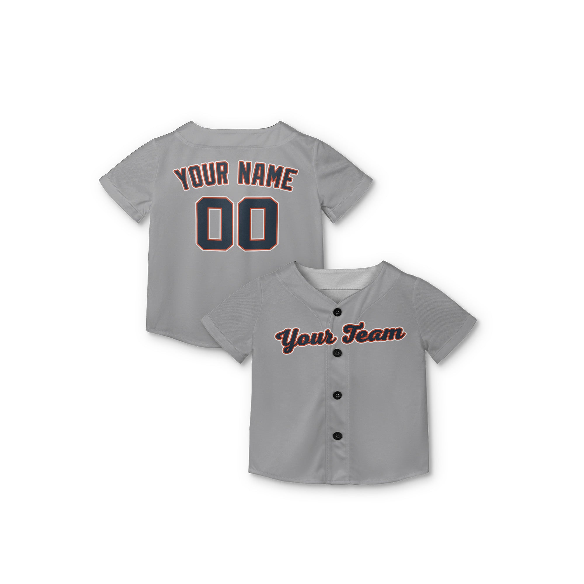 Personalized Detroit Fan Gray Baseball Jersey – Road Style Custom Name & Number