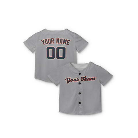 Personalized Detroit Fan Gray Baseball Jersey – Road Style Custom Name & Number