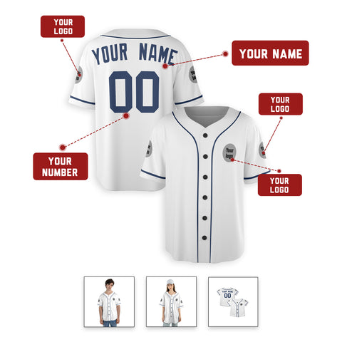 Personalized Detroit Fan White Baseball Jersey – Custom Name & Number