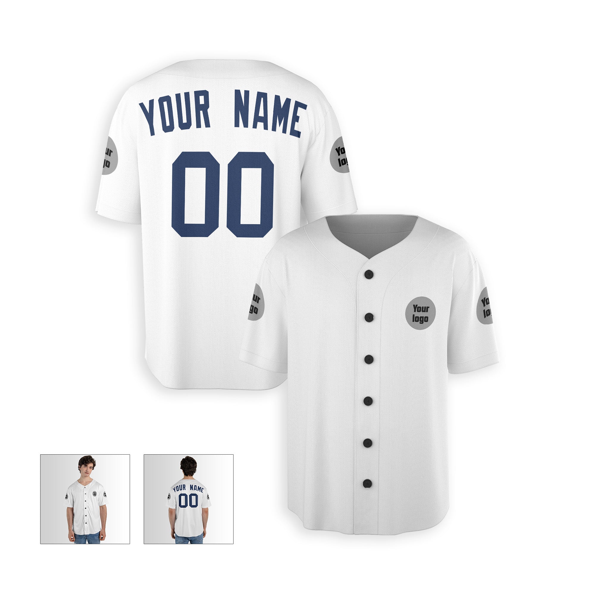 Personalized Detroit Fan White Baseball Jersey – Custom Name & Number
