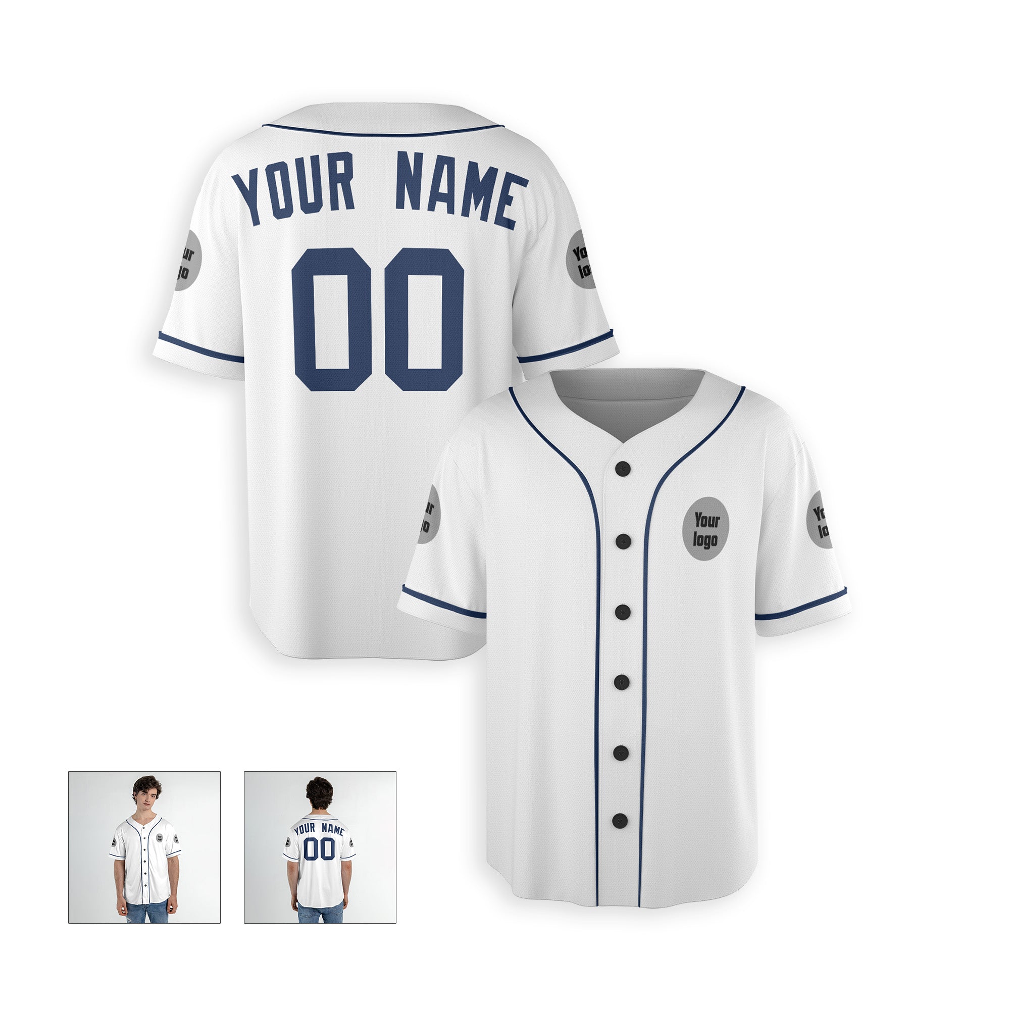 Personalized Detroit Fan White Baseball Jersey – Custom Name & Number