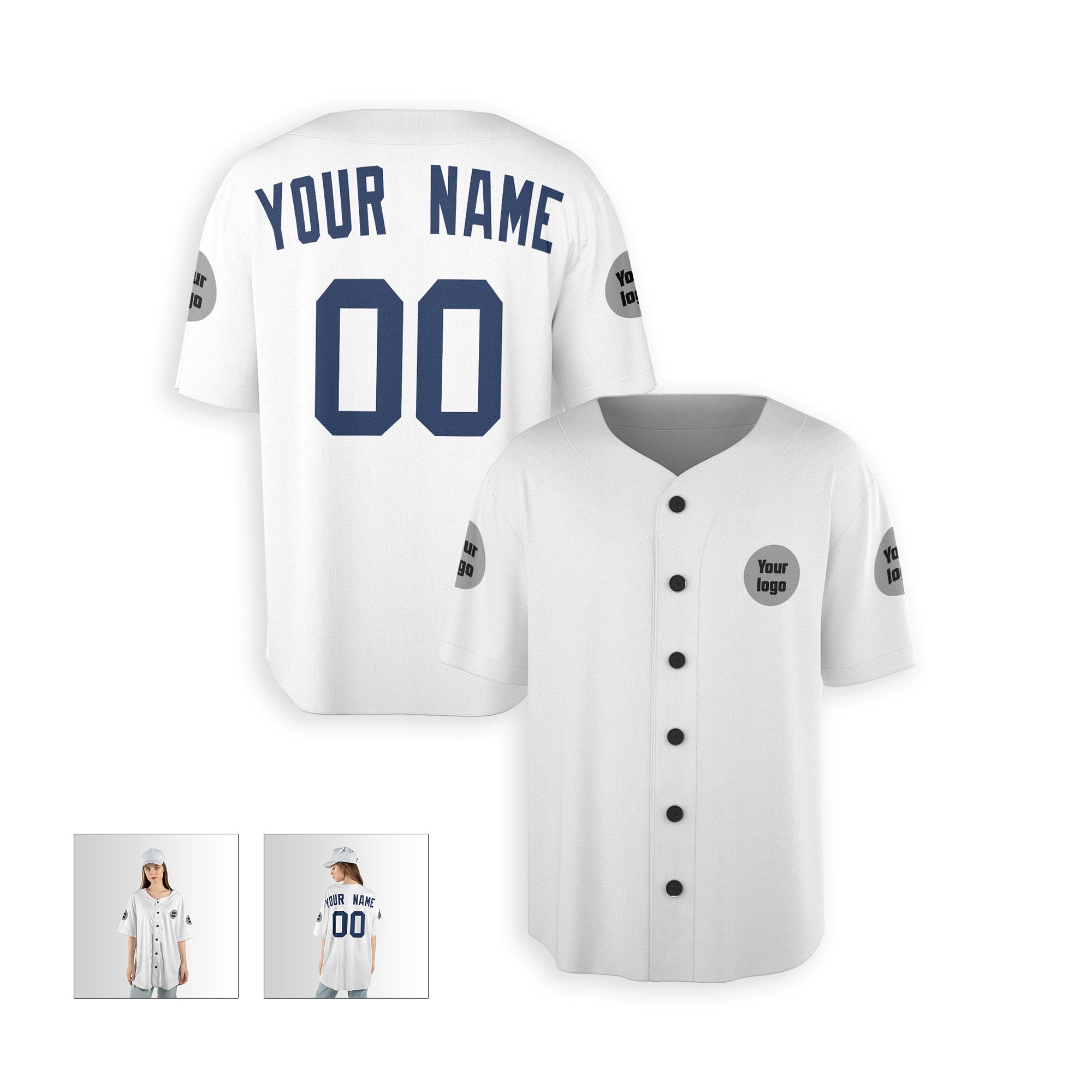 Personalized Detroit Fan White Baseball Jersey – Custom Name & Number