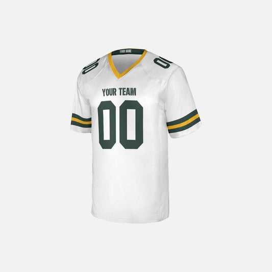 Personalized Green Bay Fan White Football Jersey – Custom Name & Number