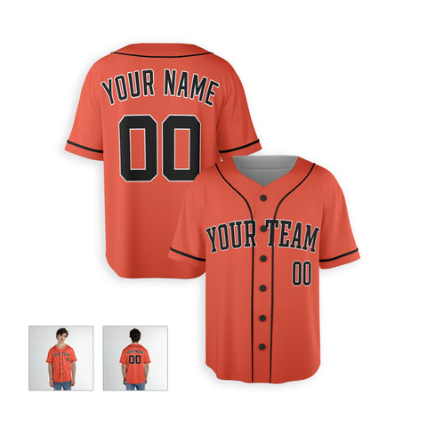 Personalized Houston Fan Orange Baseball Jersey – Alternate Style Custom Name & Number
