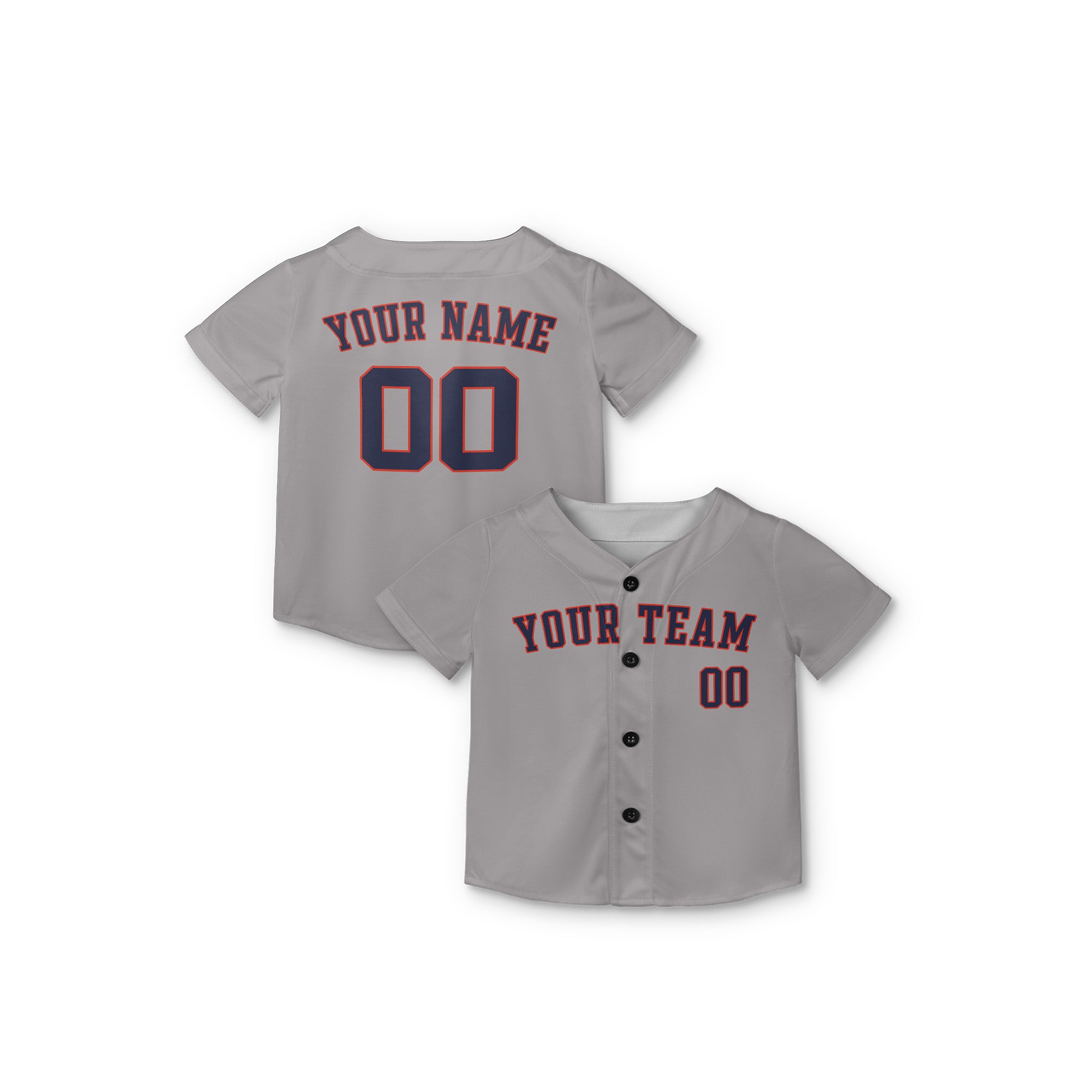 Personalized Houston Fan Gray Baseball Jersey – Away Style Custom Name & Number