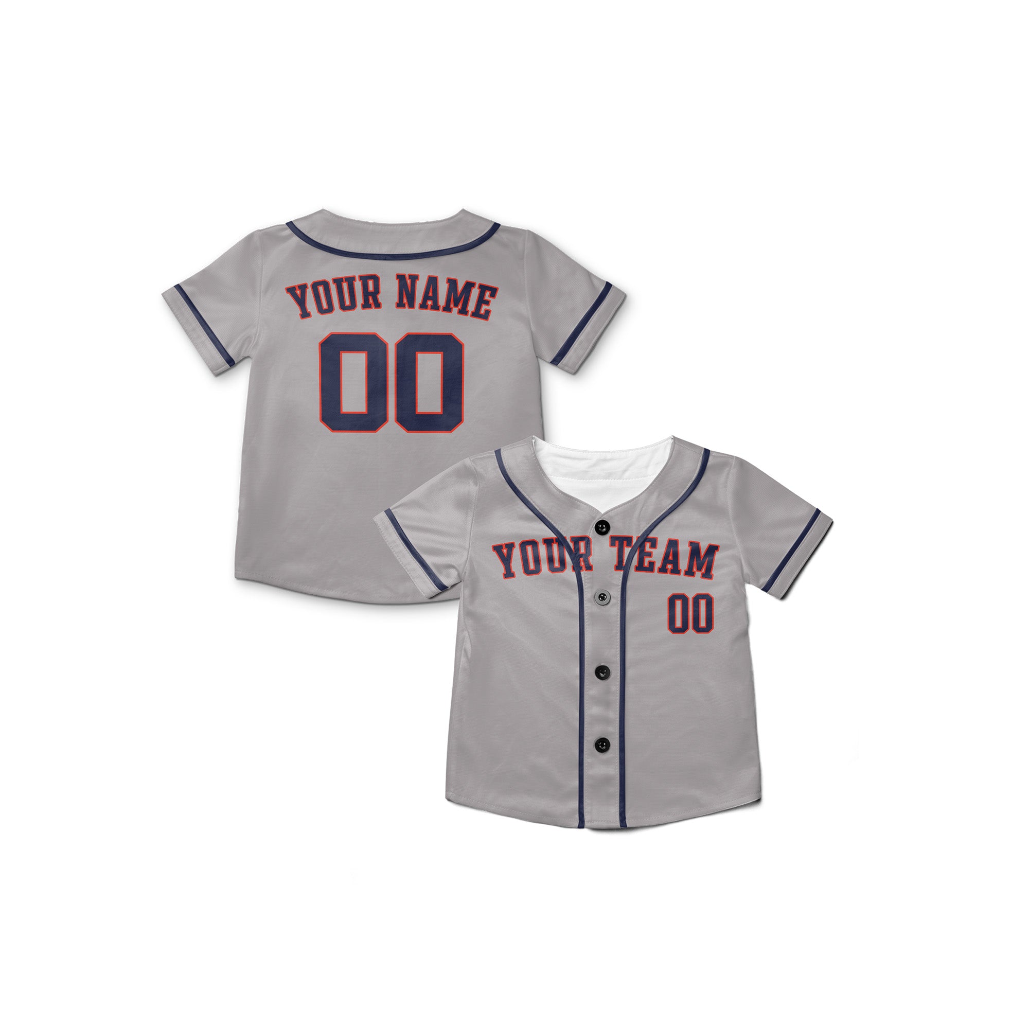 Personalized Houston Fan Gray Baseball Jersey – Away Style Custom Name & Number