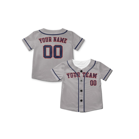 Personalized Houston Fan Gray Baseball Jersey – Away Style Custom Name & Number